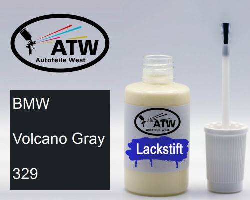 BMW, Volcano Gray, 329: 20ml Lackstift, von ATW Autoteile West.